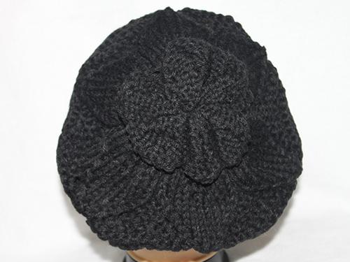 dn30937黑色手工针织帽